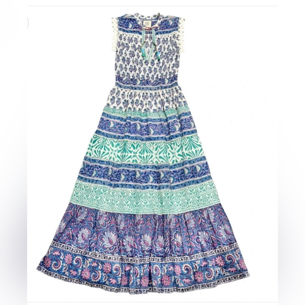 Bell By Alicia Bell Viv Maxi sleeveless Dress small cotton silk colorful - Picture 4 of 12